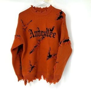 Andreilee NWOT Mens Sweater XXS oversized Distressed